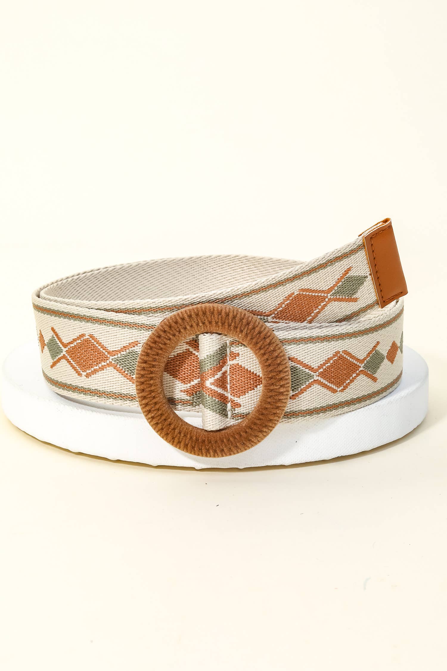 Round Braided Buckle Boho Belt: BR