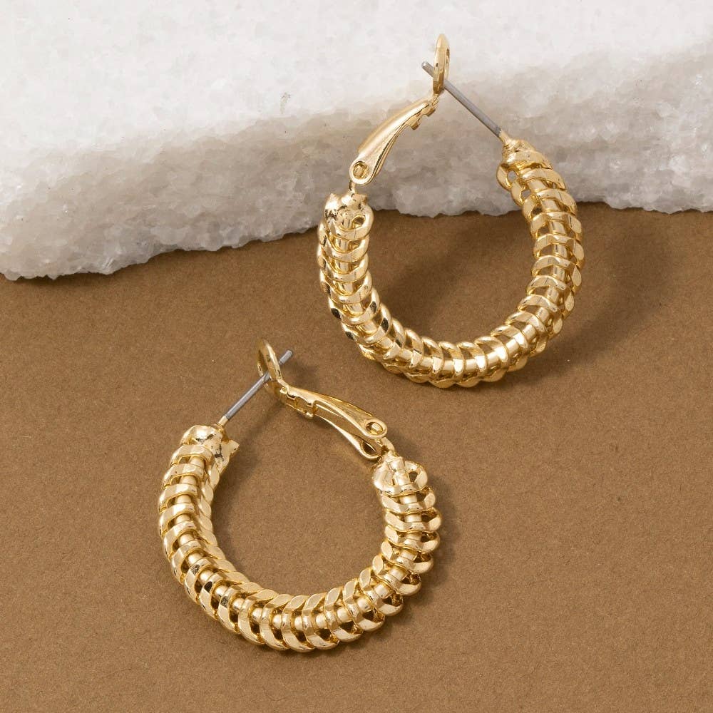 Chunky Rope Twist Hoop Earrings: G