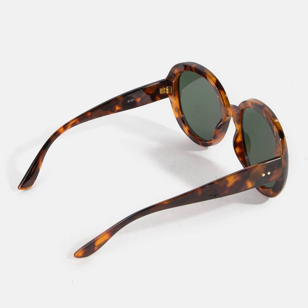 Round Lens Acetate Frame Sunglasses Set: ASSORTED