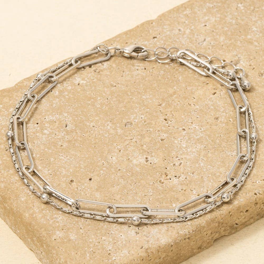 Mixed Layered Dainty Chain Bracelet: G