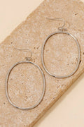 Hammered Metallic Oval Dangle Earrings: S