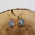 Natural Shell Drop Earrings: Black