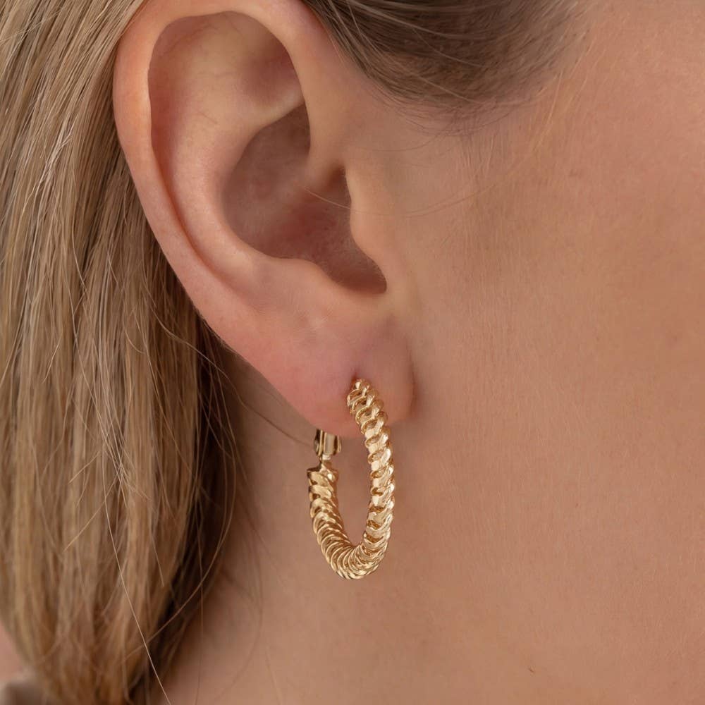 Chunky Rope Twist Hoop Earrings: G