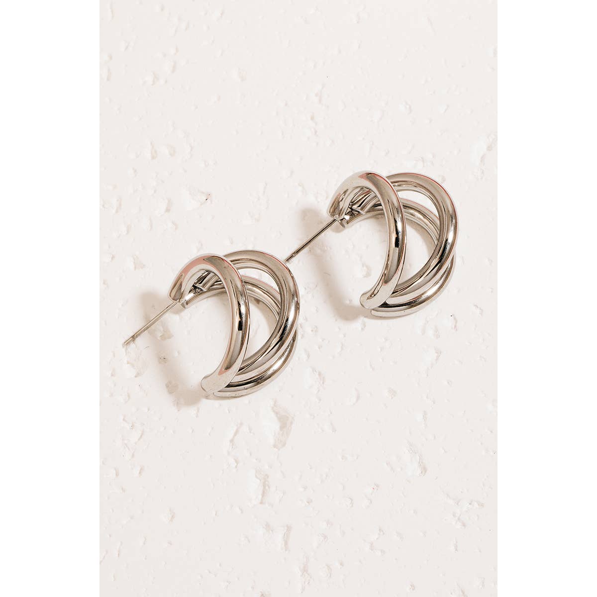 Stainless Steel Layered Tube Hoop Earrings: G