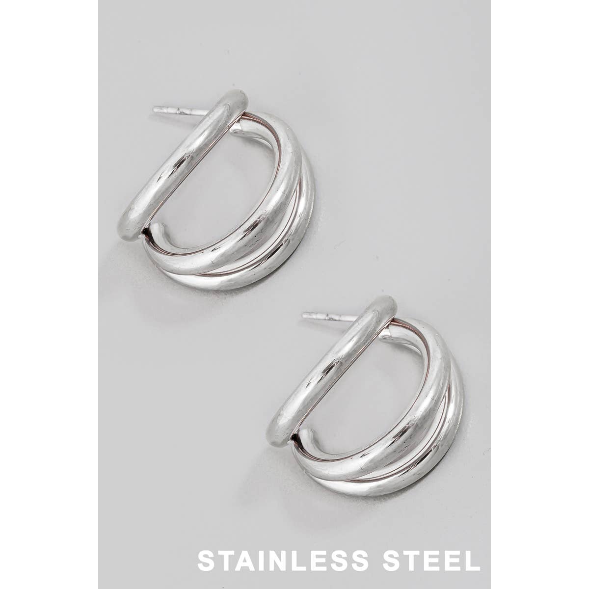 Stainless Steel Layered Tube Hoop Earrings: G