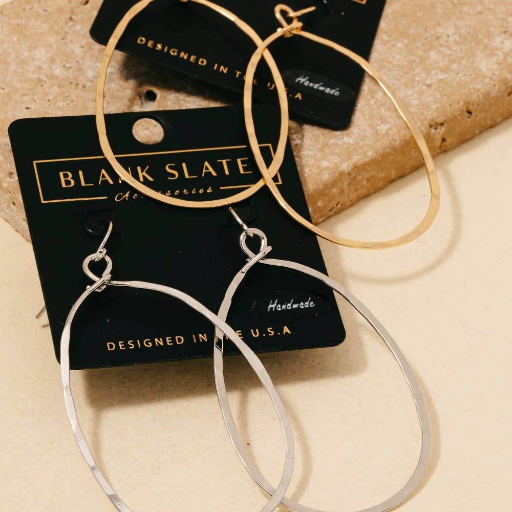 Handmade Oval Cutout Drop Earrings: G
