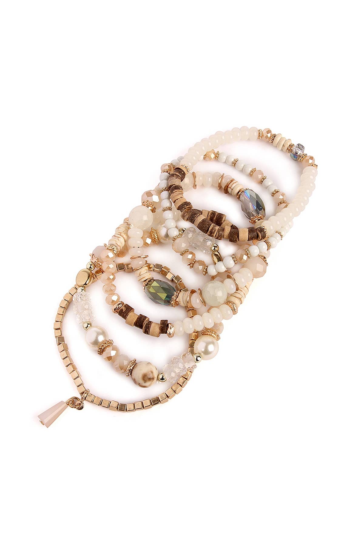 MULTI-STONE BEADS STACKABLE BRACELETS: CORAL