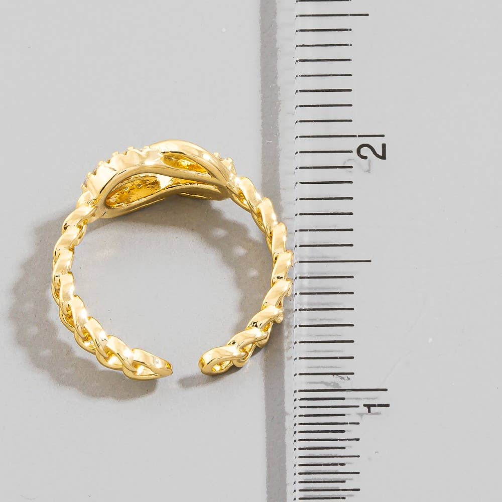 Cz Infinity Loop Chain Ring: G
