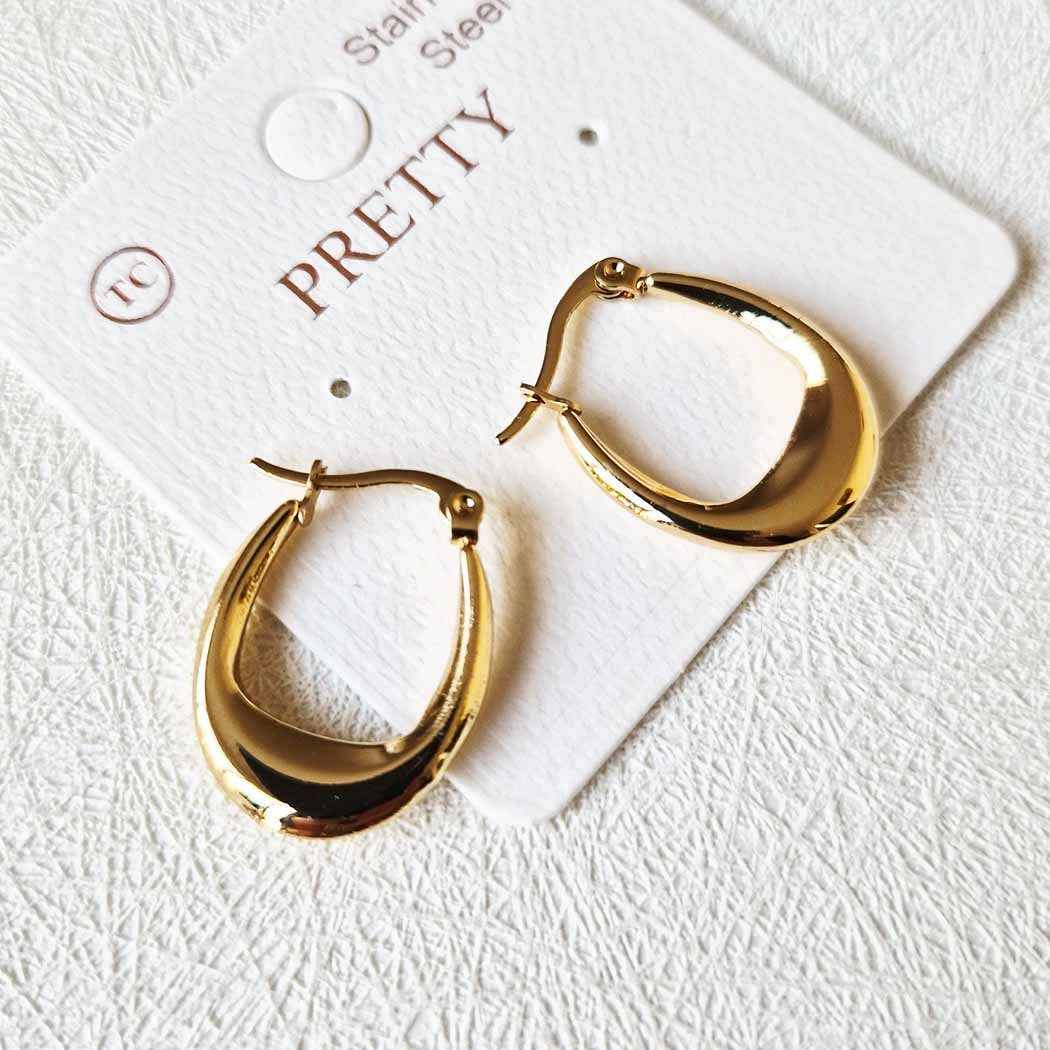 Stainless Steel Light weight Dangle Earrings: GOLD