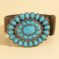 Western Concho Turquoise Stone Buckle Belt: DBR