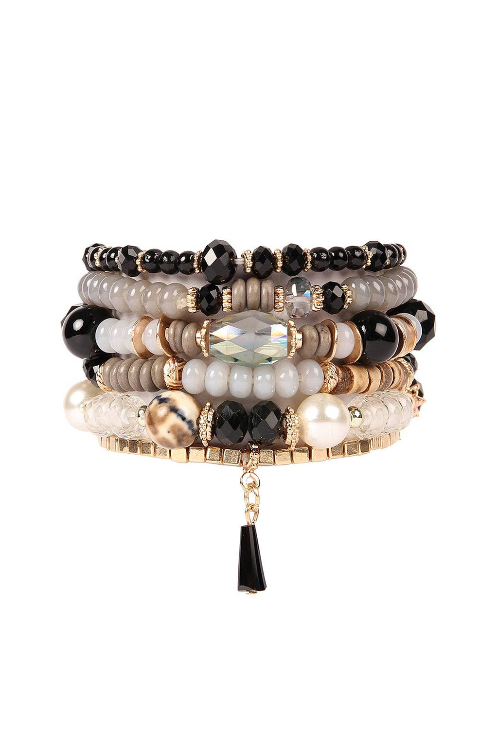 MULTI-STONE BEADS STACKABLE BRACELETS: CORAL