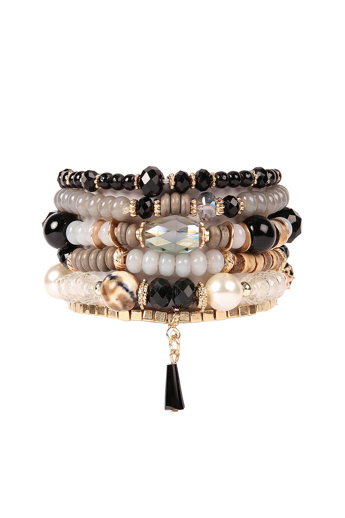 MULTI-STONE BEADS STACKABLE BRACELETS: CORAL