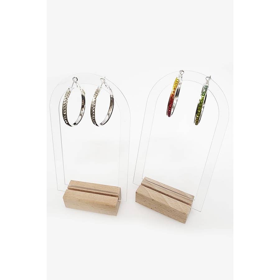 Stone Hoop Earring: Assorted Color