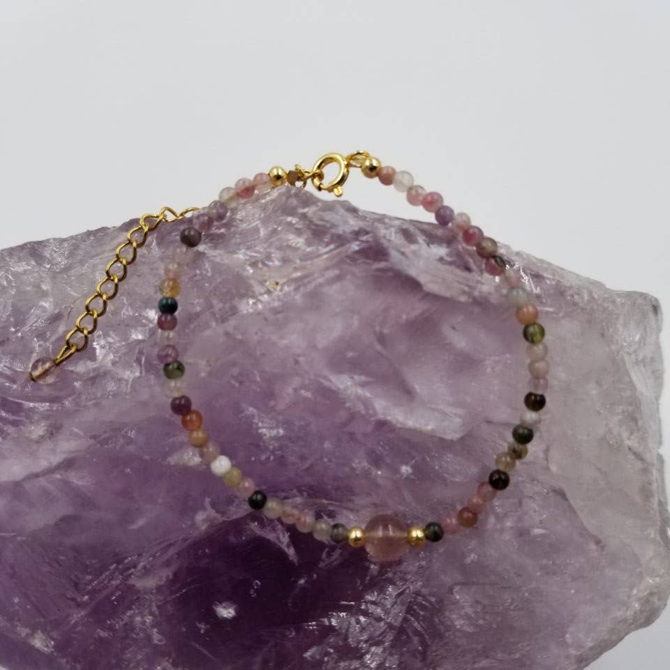 Crystal Bead Gemstone Bracelet