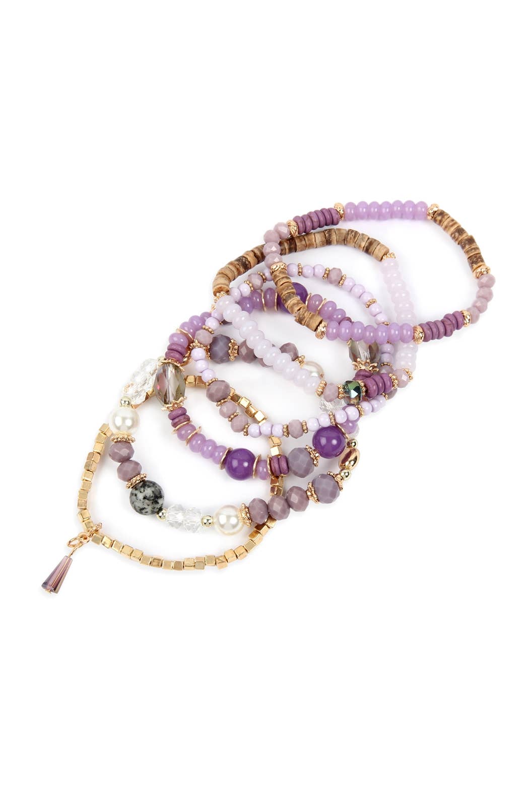 MULTI-STONE BEADS STACKABLE BRACELETS: CORAL