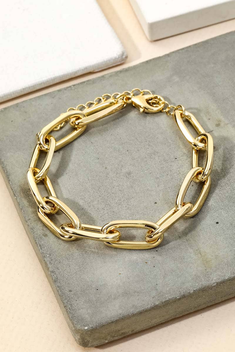 Oval Cable Link Chain Bracelet: G