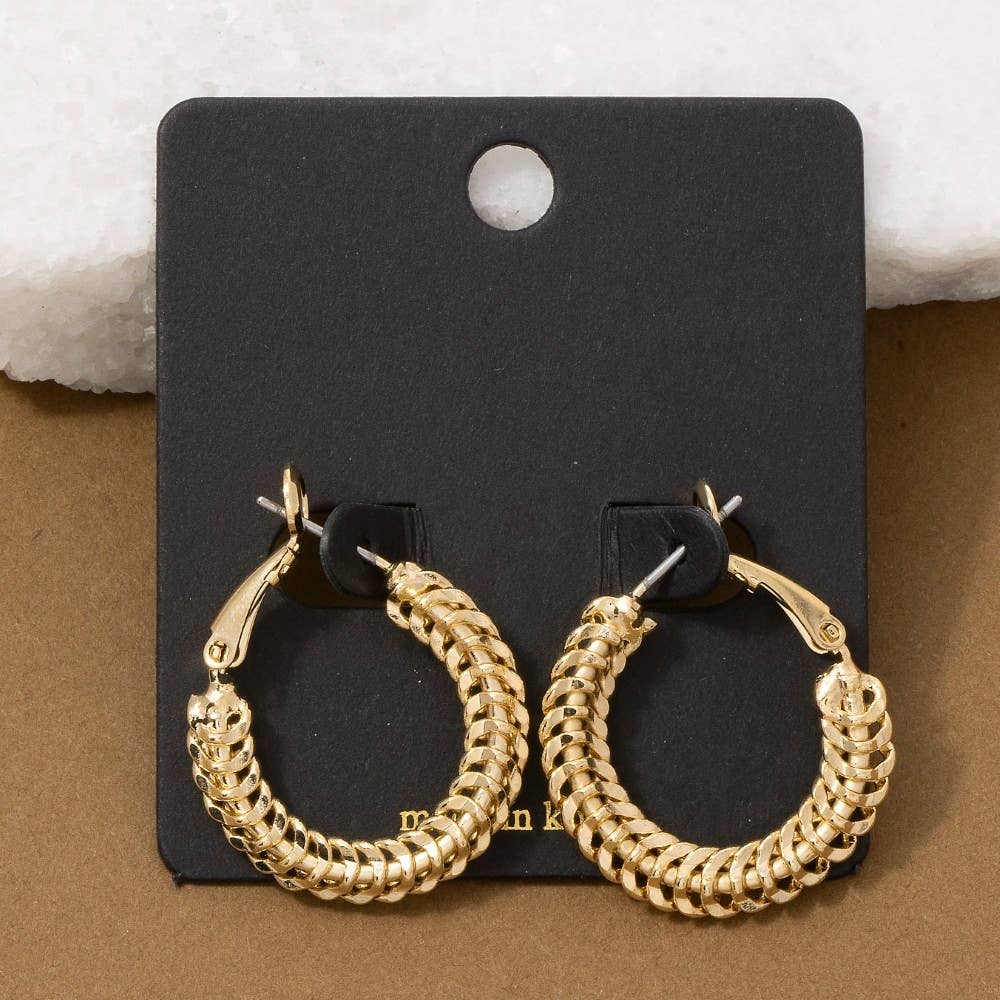 Chunky Rope Twist Hoop Earrings: G