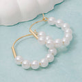 Pearl Beaded Hoop Earrings: GD