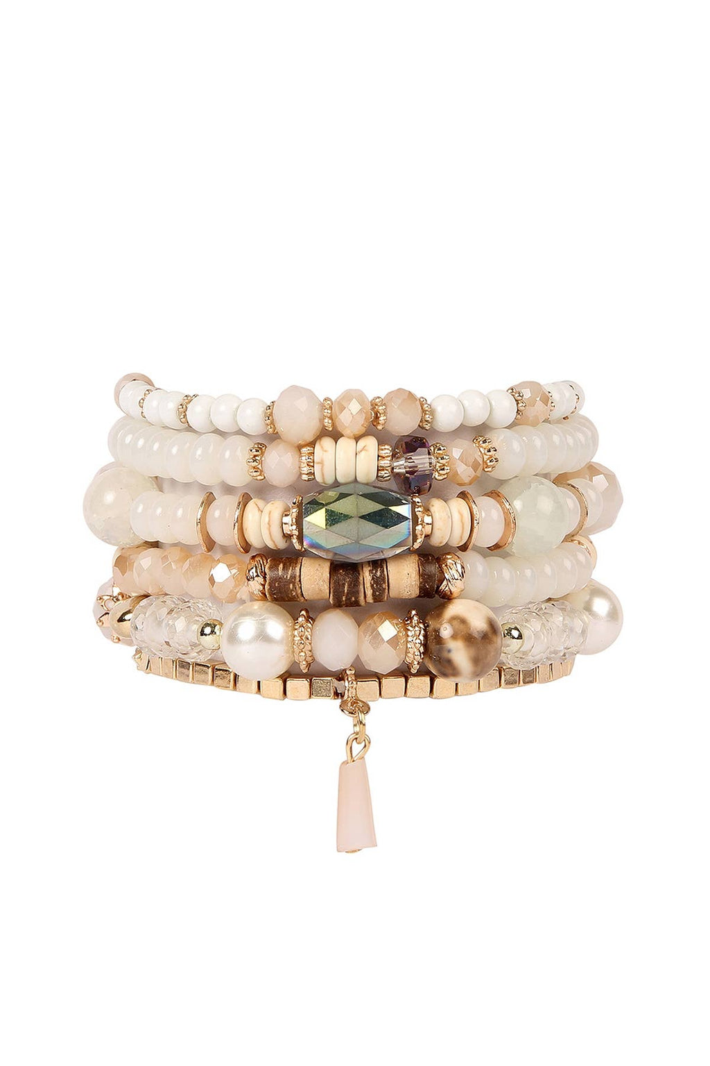 MULTI-STONE BEADS STACKABLE BRACELETS: CORAL