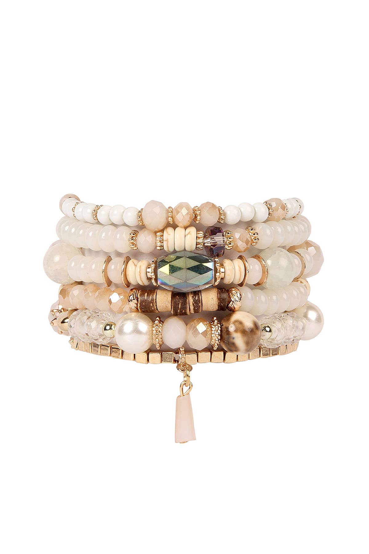 MULTI-STONE BEADS STACKABLE BRACELETS: CORAL
