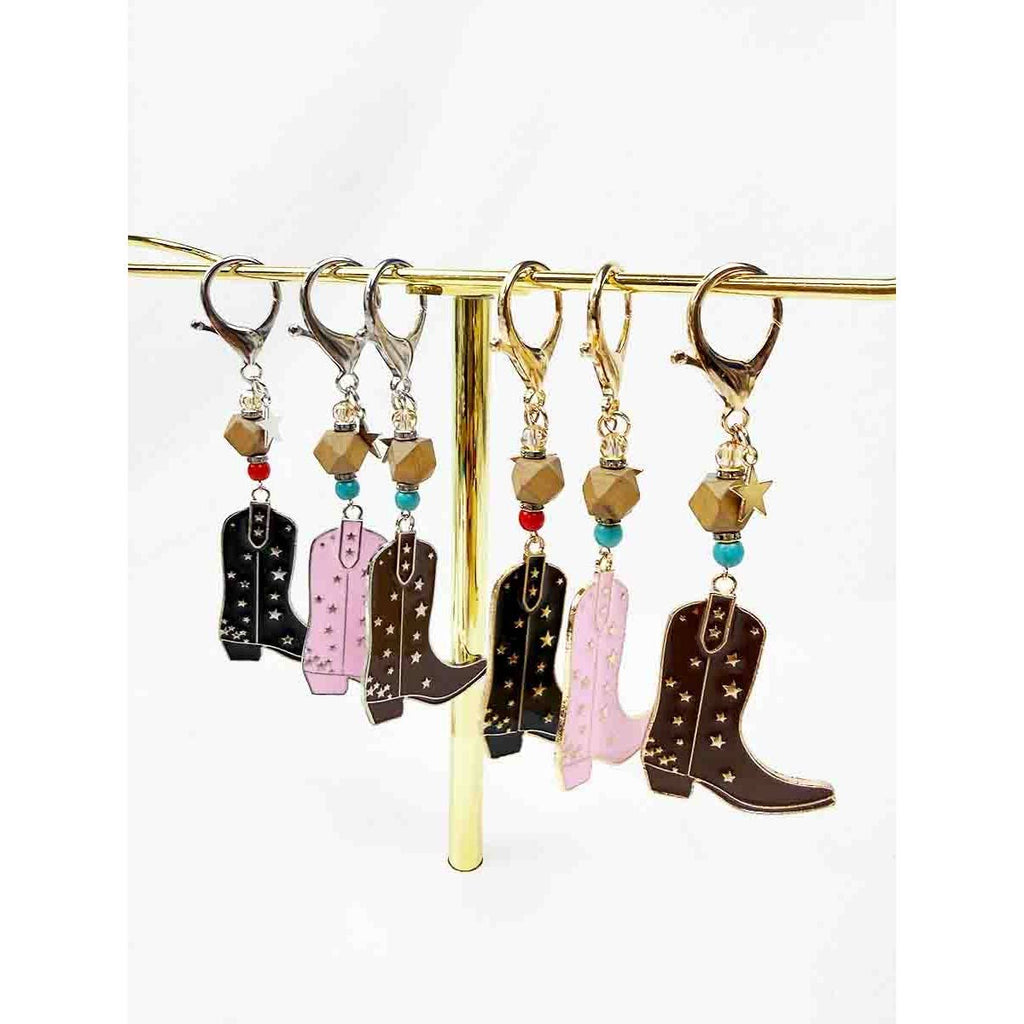 Western Theme Cowboy Boot Keychain: MIX COLOR