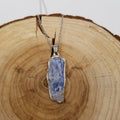Natural Blue Quartz Gold-Plated Pendant Necklace: Silver