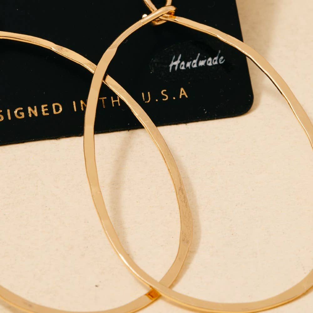 Handmade Oval Cutout Drop Earrings: G