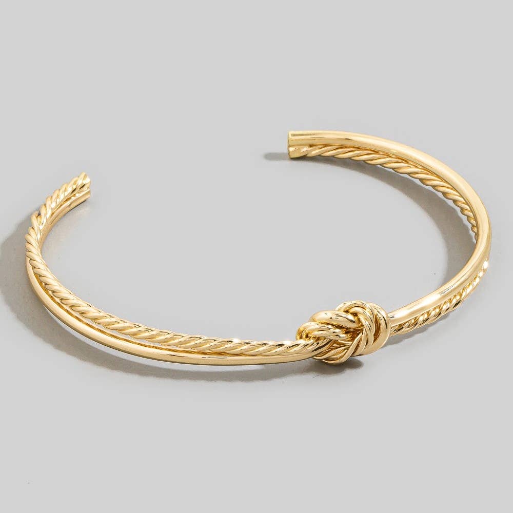 Wire Smooth Rope Knot Open Cuff Bracelet: G