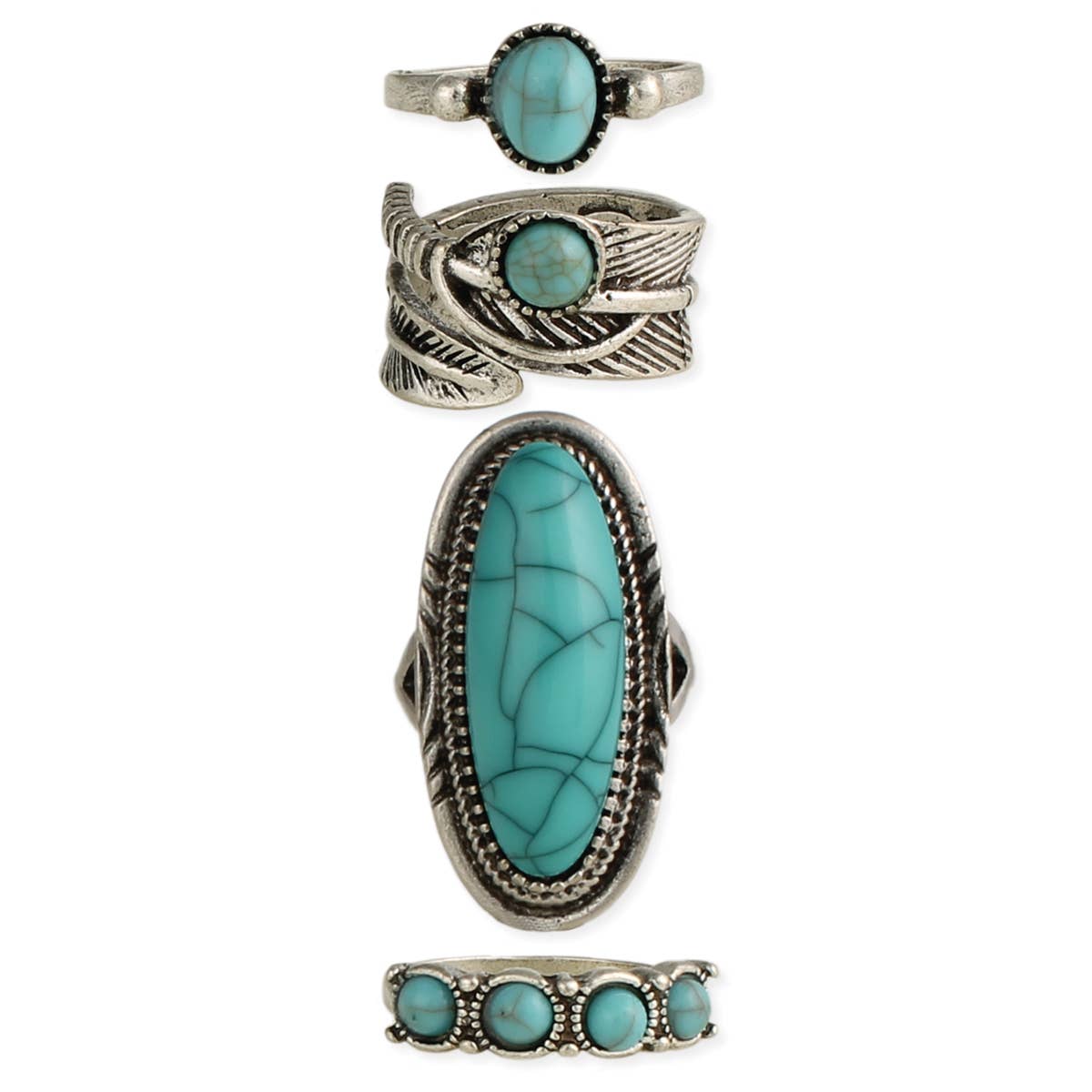 Boho Starter Pack Turquoise Ring Set
