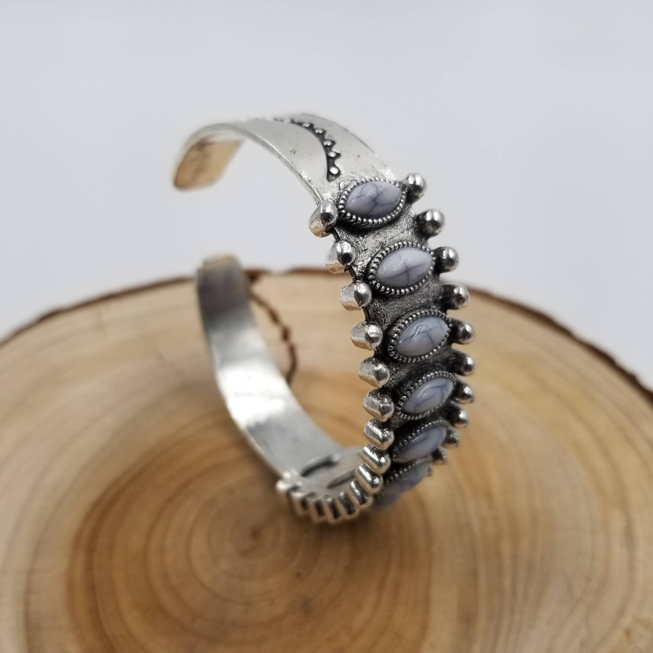 Vintage Turquoise Bracelet: White