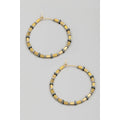 Assorted Bead Hoop Earrings: GOLD