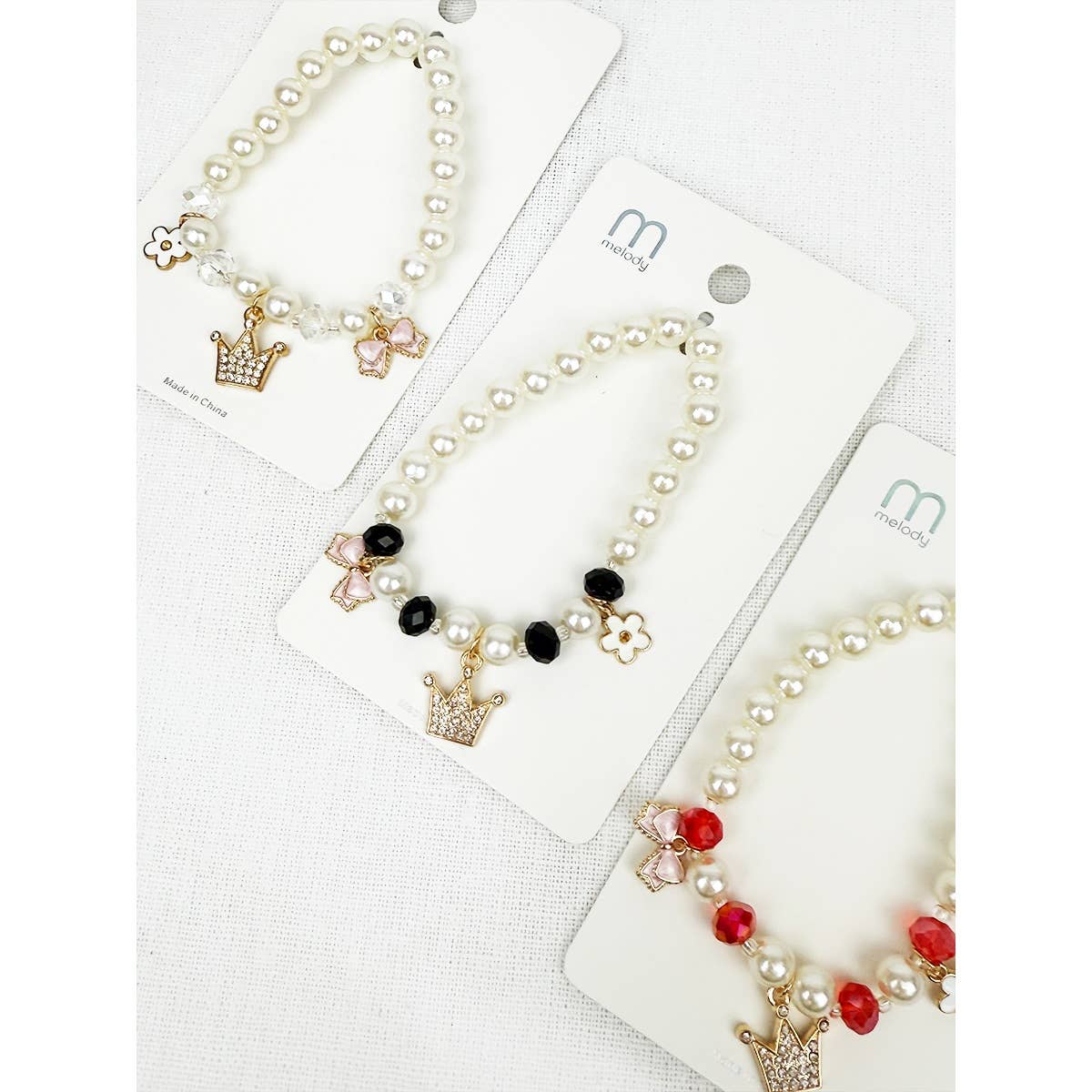 Pearl Bead Bracelets with Cute Charms