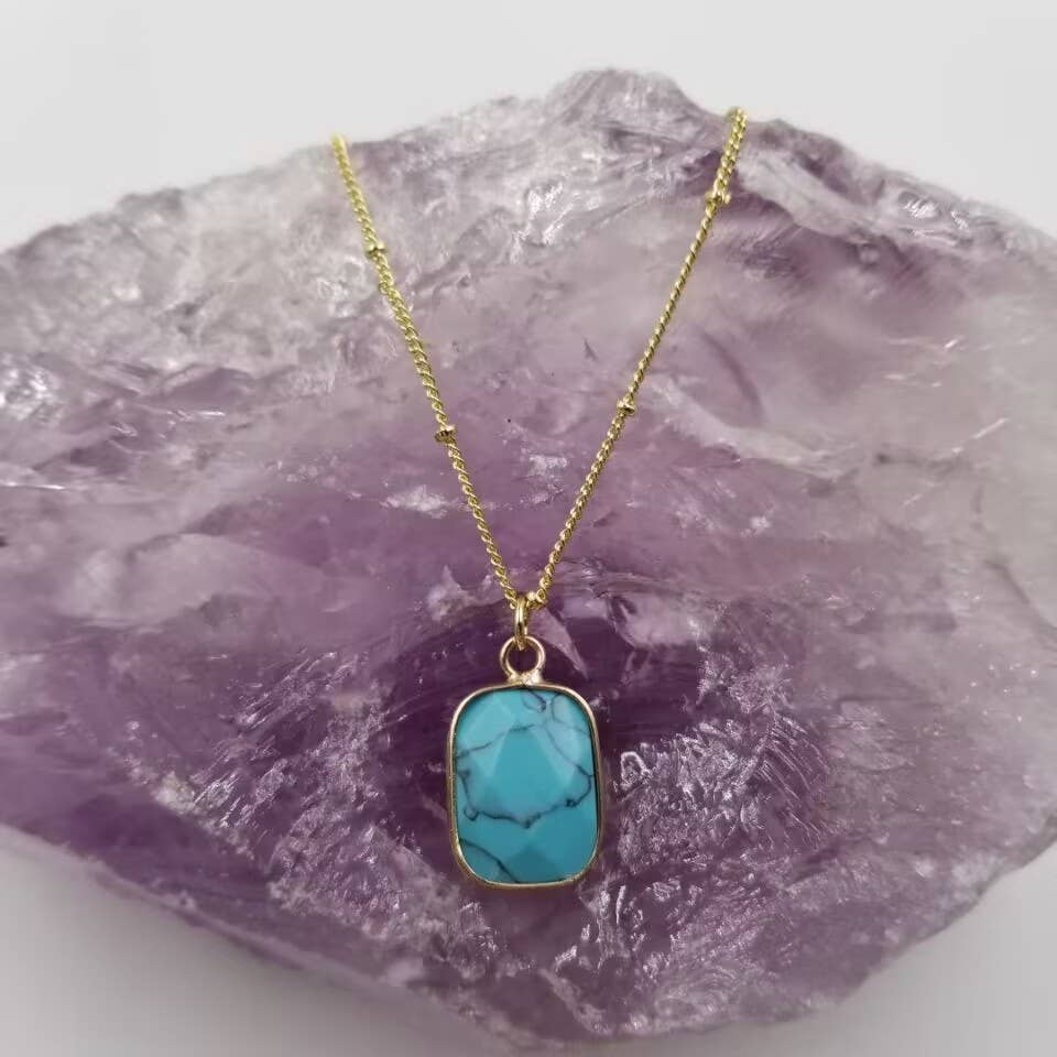 Natural Stone Restored Turquoise Necklace