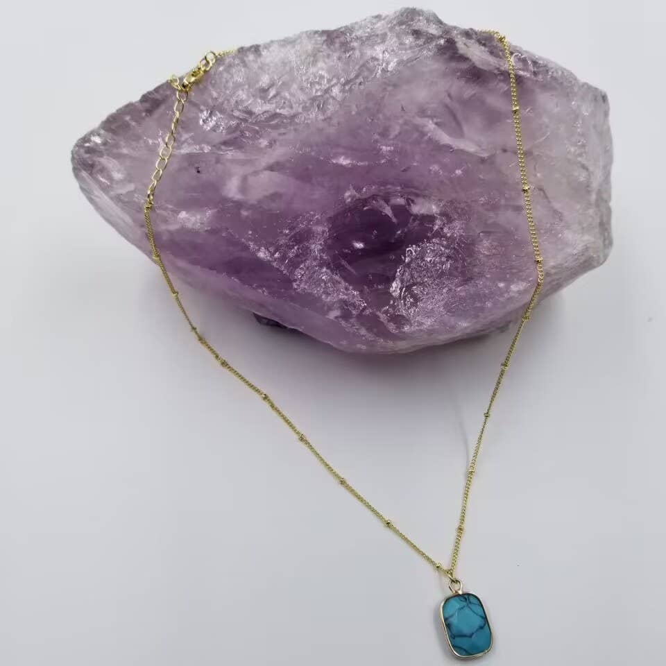 Natural Stone Restored Turquoise Necklace