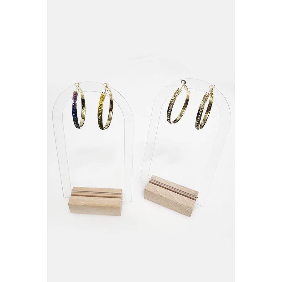 Stone Hoop Earring: Assorted Color