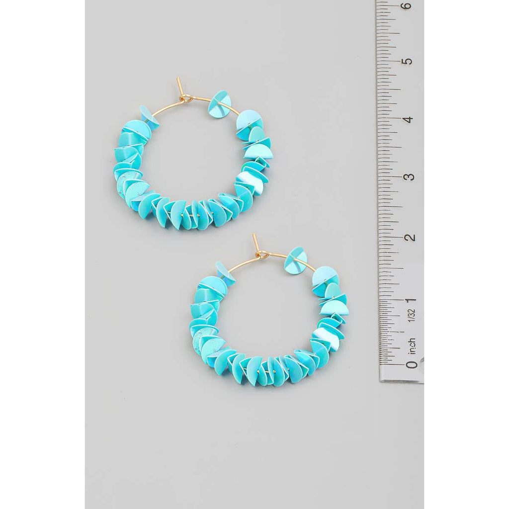 Layered Sequin Hoop Earrings: AB