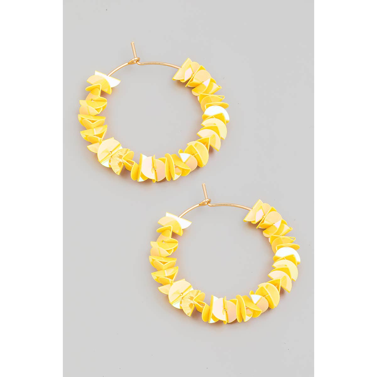 Layered Sequin Hoop Earrings: AB