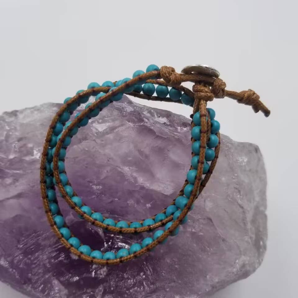 Turquoise Beaded Wrap Bracelet