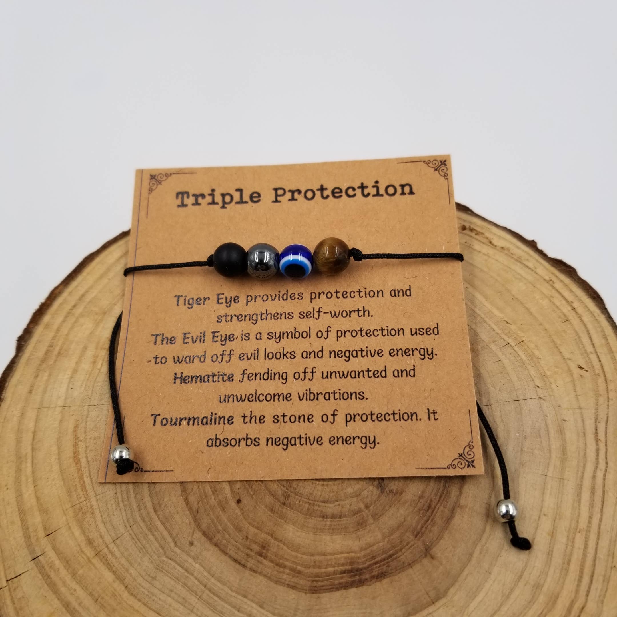 Handmade 4 Chakra Natural Stone Bracelet With Card: New Beginning