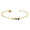 Crystal Bangle - Black Bar: Zinc Alloy, glass / 2.25 W x 2 H