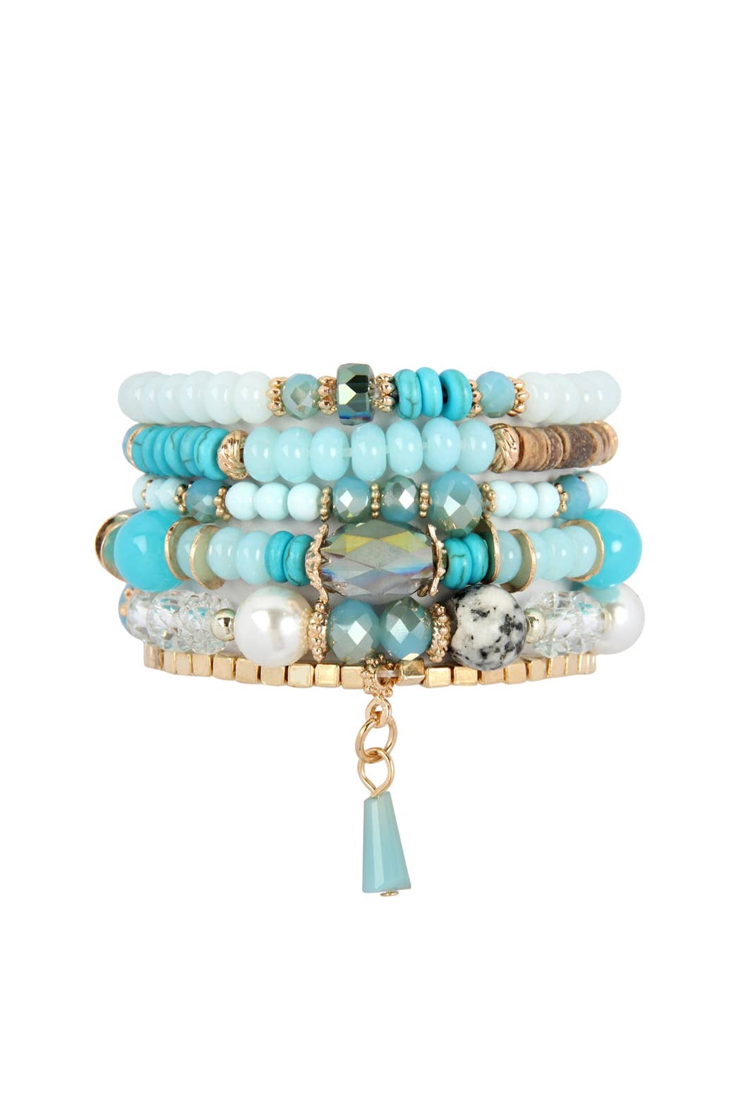 MULTI-STONE BEADS STACKABLE BRACELETS: CORAL