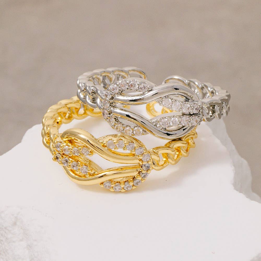 Cz Infinity Loop Chain Ring: G