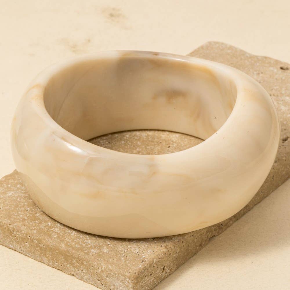 Large Marble Resin Bangle Bracelet: KA