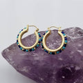 Turquoise Stone Beaded Resort Hoop Earring