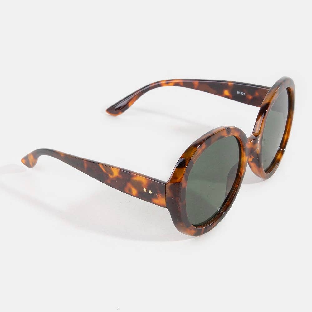 Round Lens Acetate Frame Sunglasses Set: ASSORTED