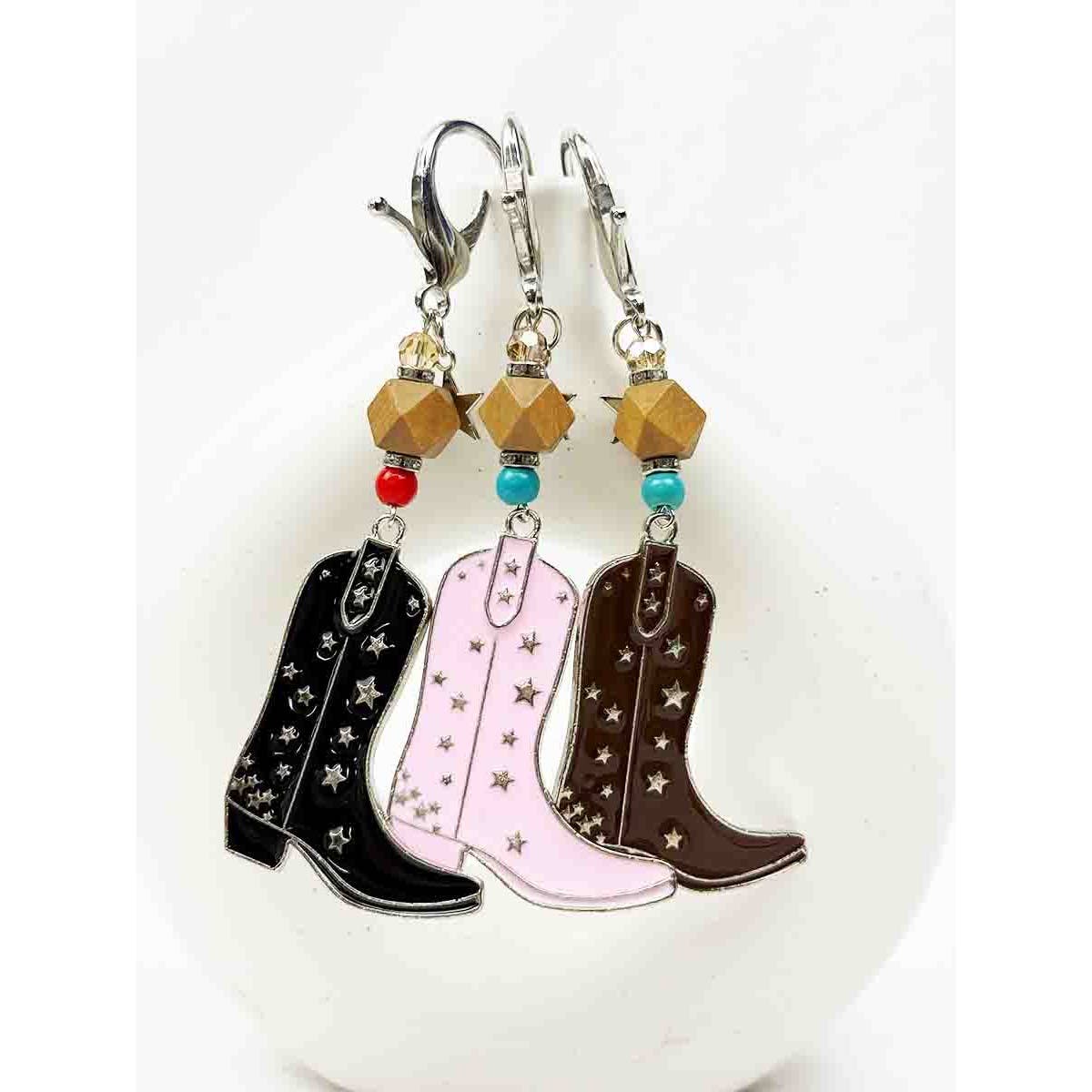 Western Theme Cowboy Boot Keychain: MIX COLOR