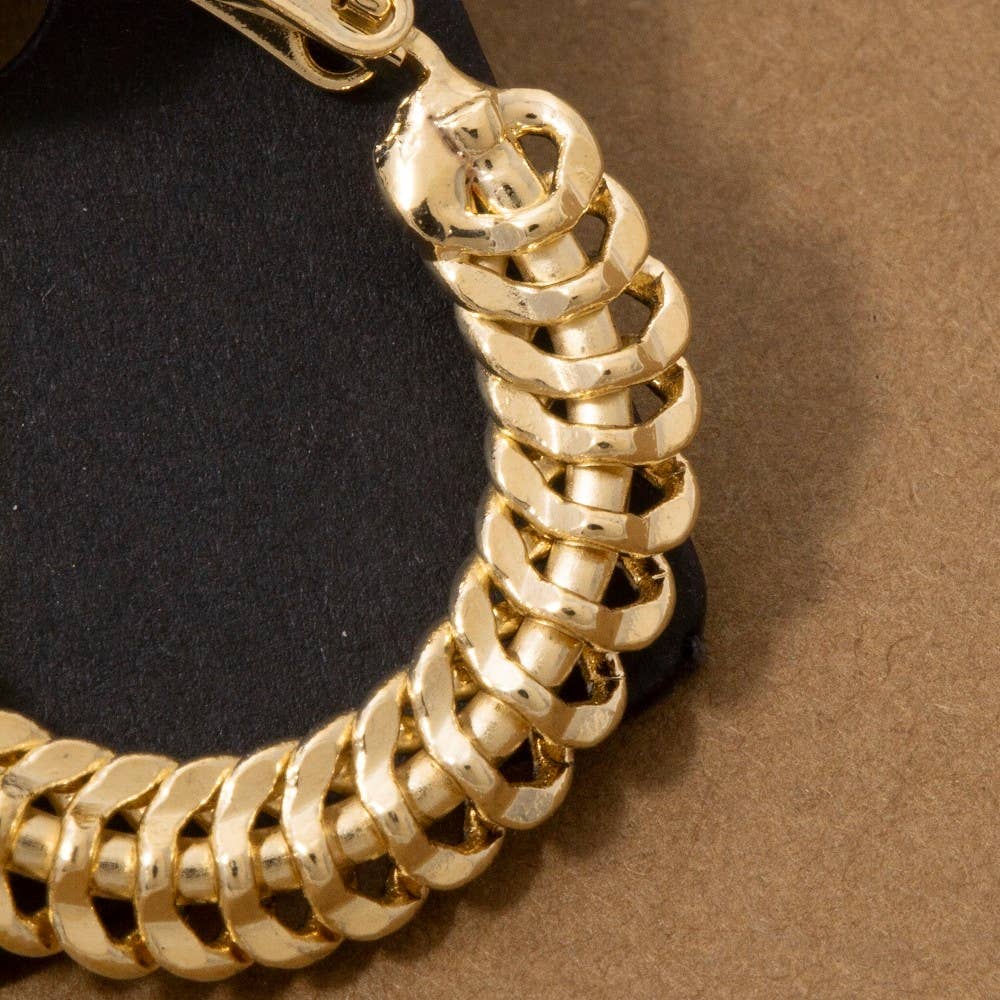Chunky Rope Twist Hoop Earrings: G