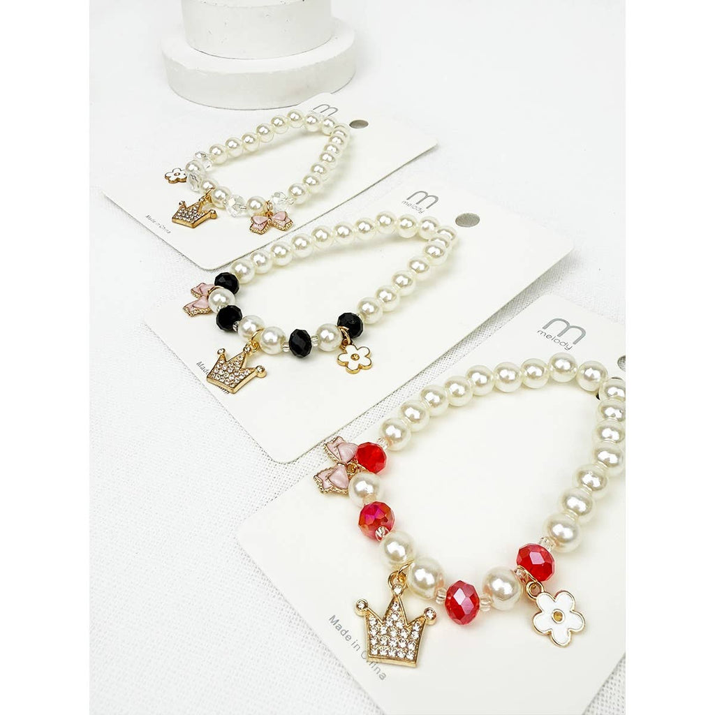 Pearl Bead Bracelets with Cute Charms