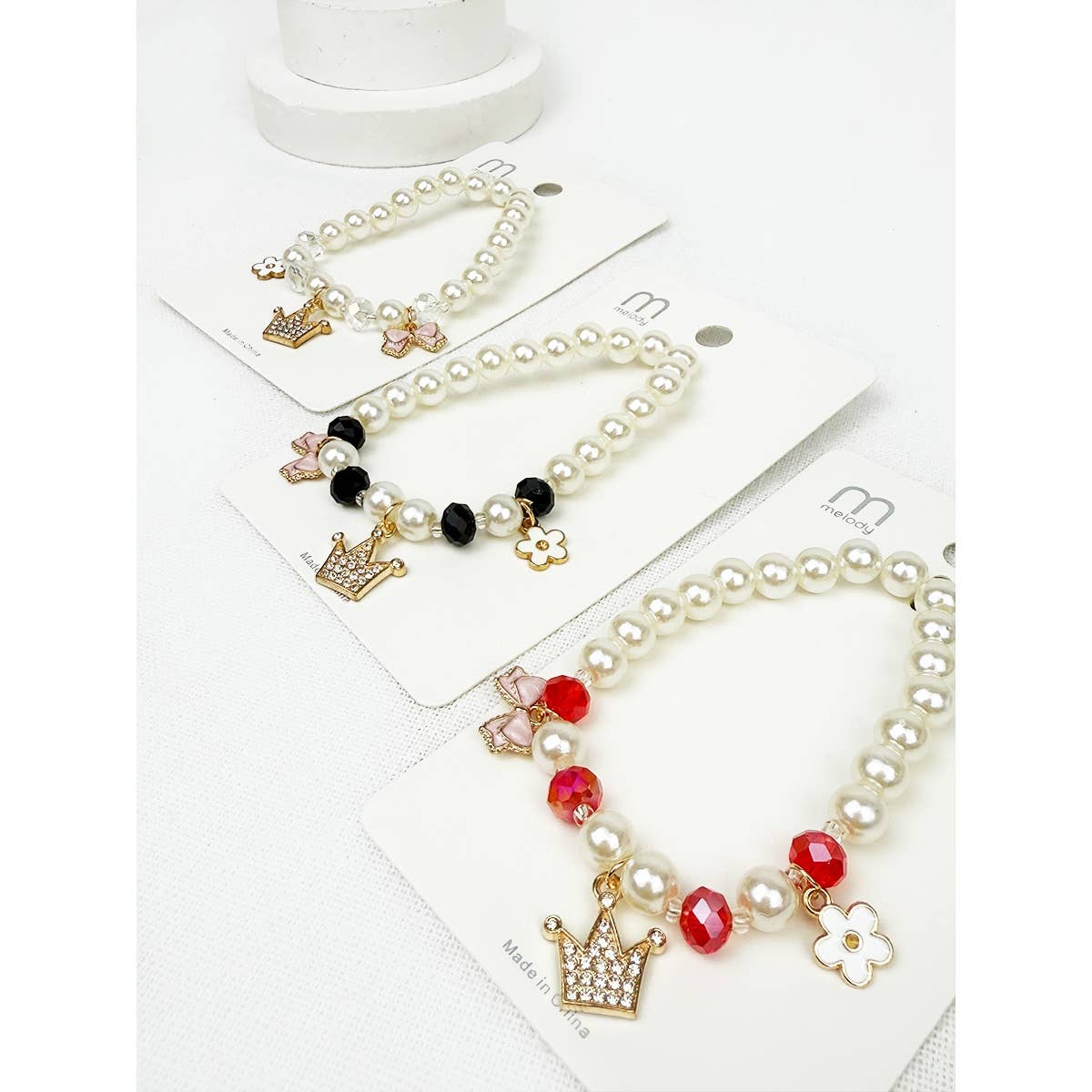 Pearl Bead Bracelets with Cute Charms