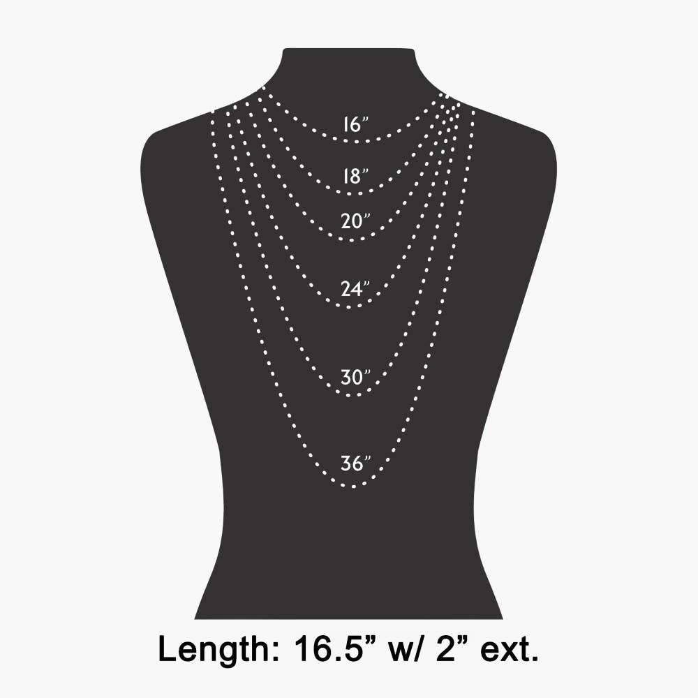 Large Square Faceted Stone Pendant Toggle Chain Necklace: SNOW